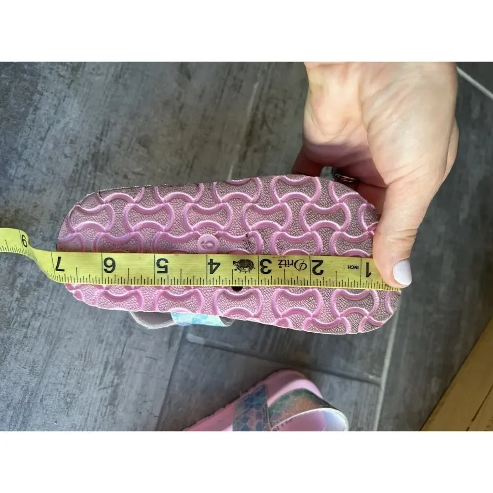 Capelli New York Toddler Girls Pink Mermaid Glitter Flip Flop Sandals Size 6
